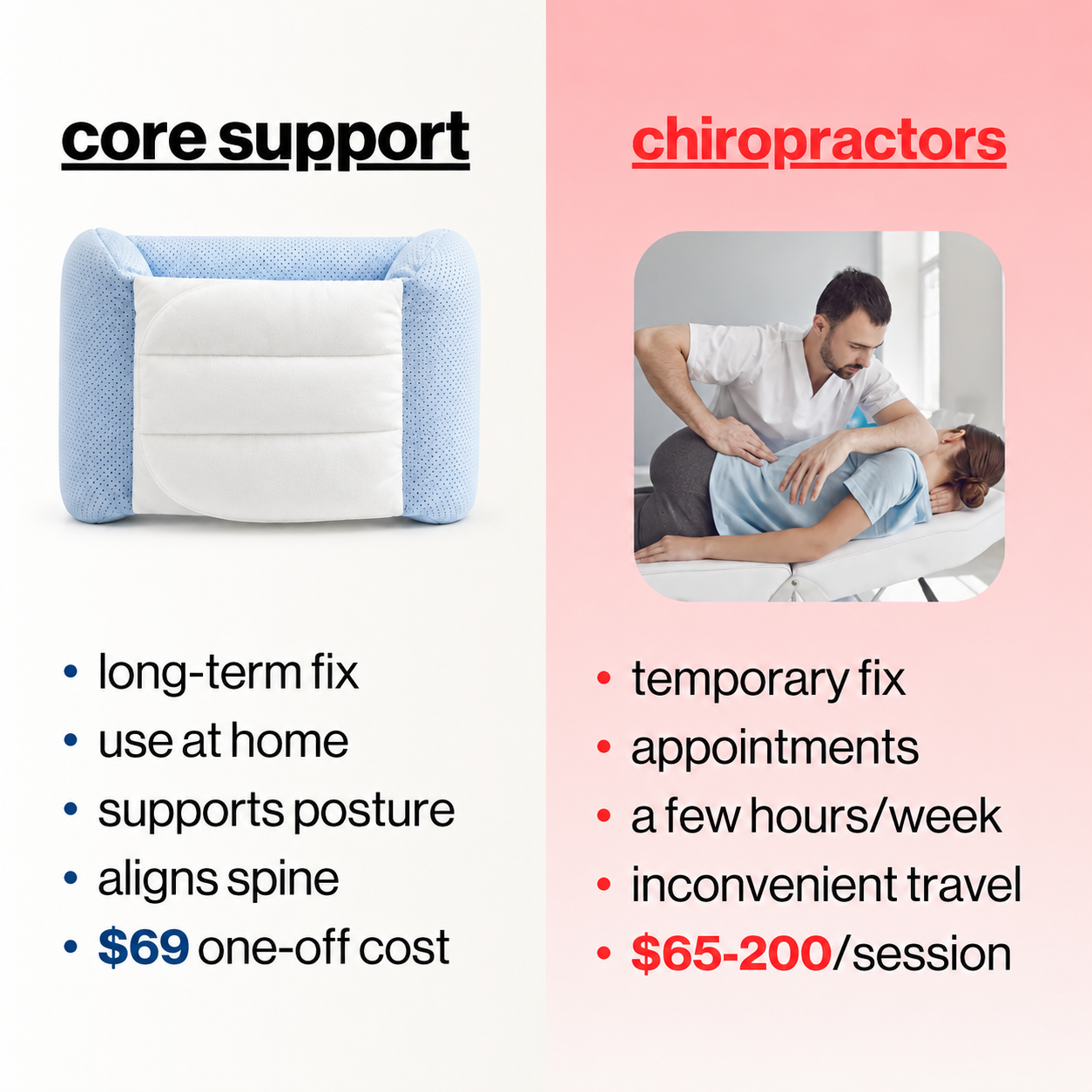core 2.0 – back support pillow