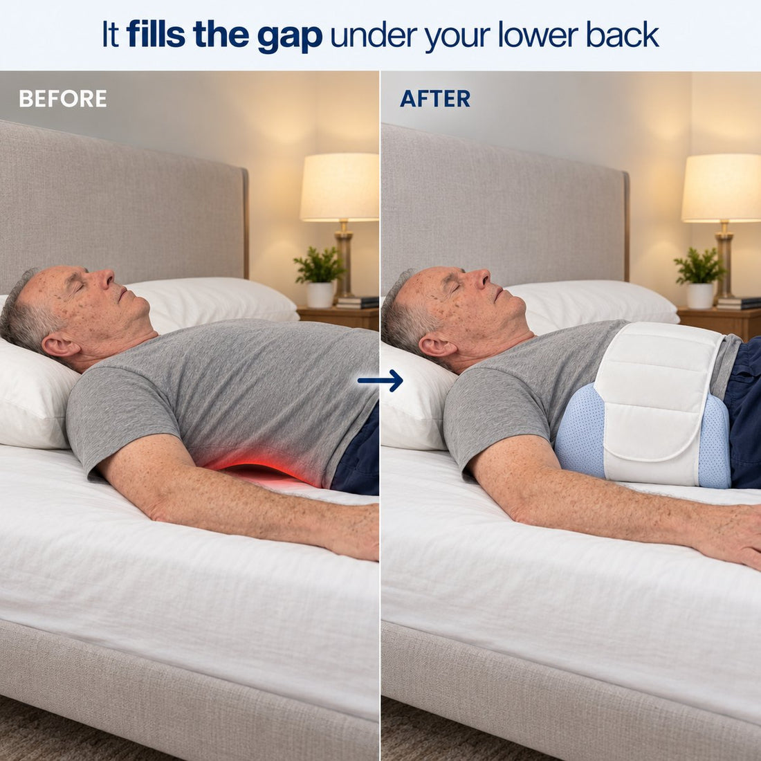 Before and after: Core 2.0 fills the gap under the lower back
