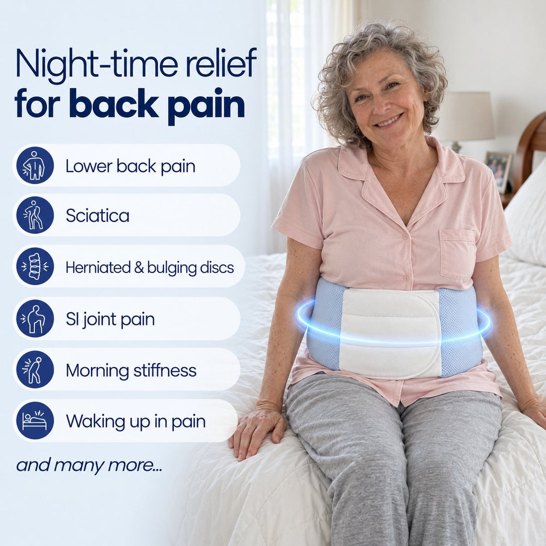 Night-time relief for lower back pain, sciatica and disc pain