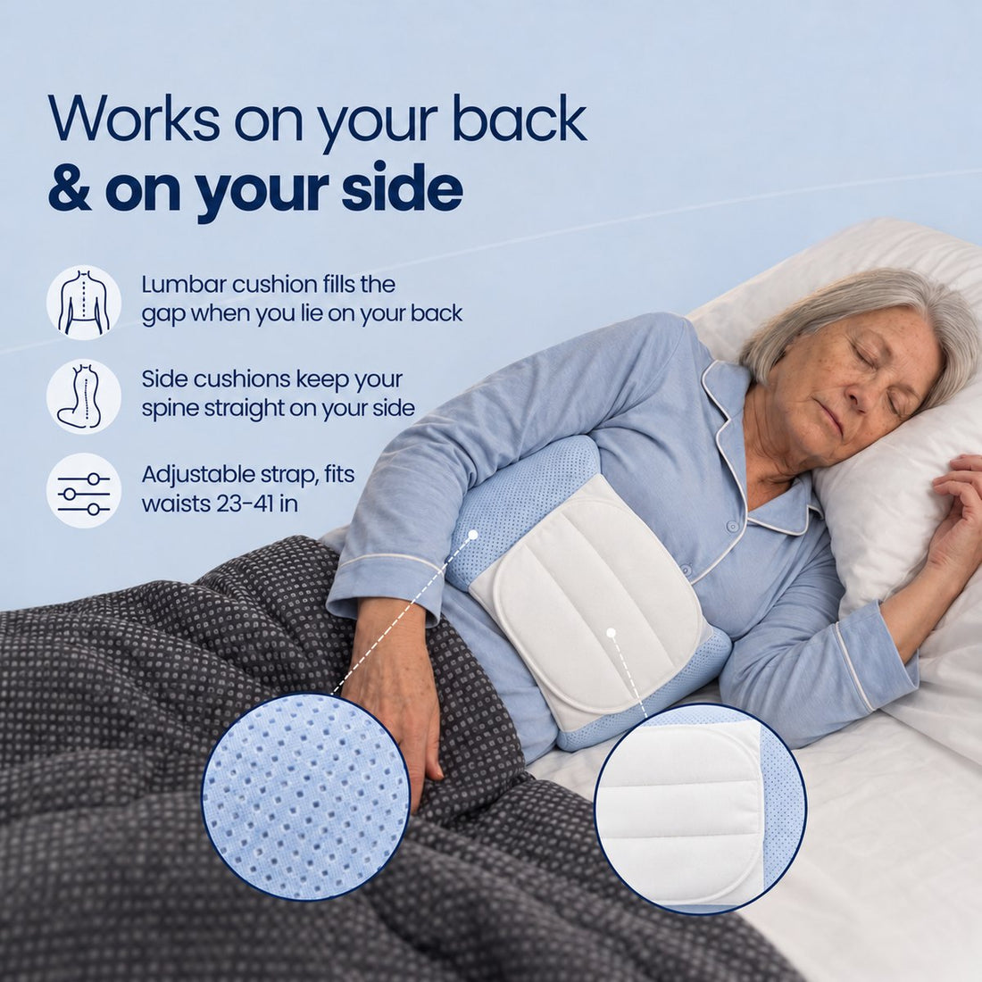 Works on your back and on your side