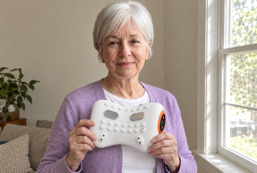 Joyce holding the Neck Therapy Pro 2.0