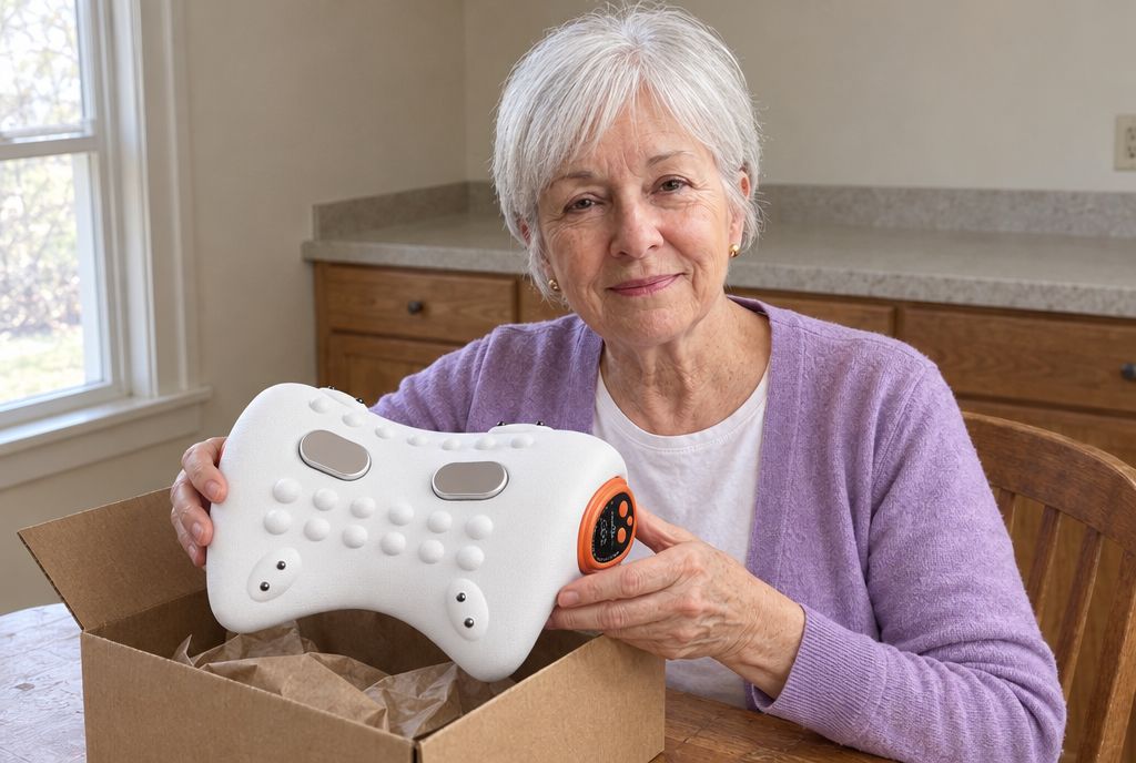 Joyce unboxing the Neck Therapy Pro 2.0